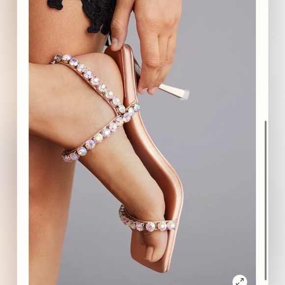 Jeffrey Campbell Pink Heels with Crystal Straps - Picture 3 of 12